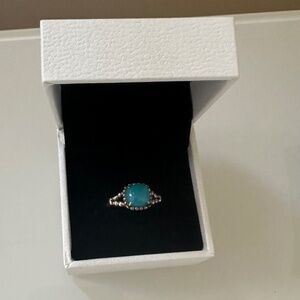 Pandora Blue Crystal sterling silver ring